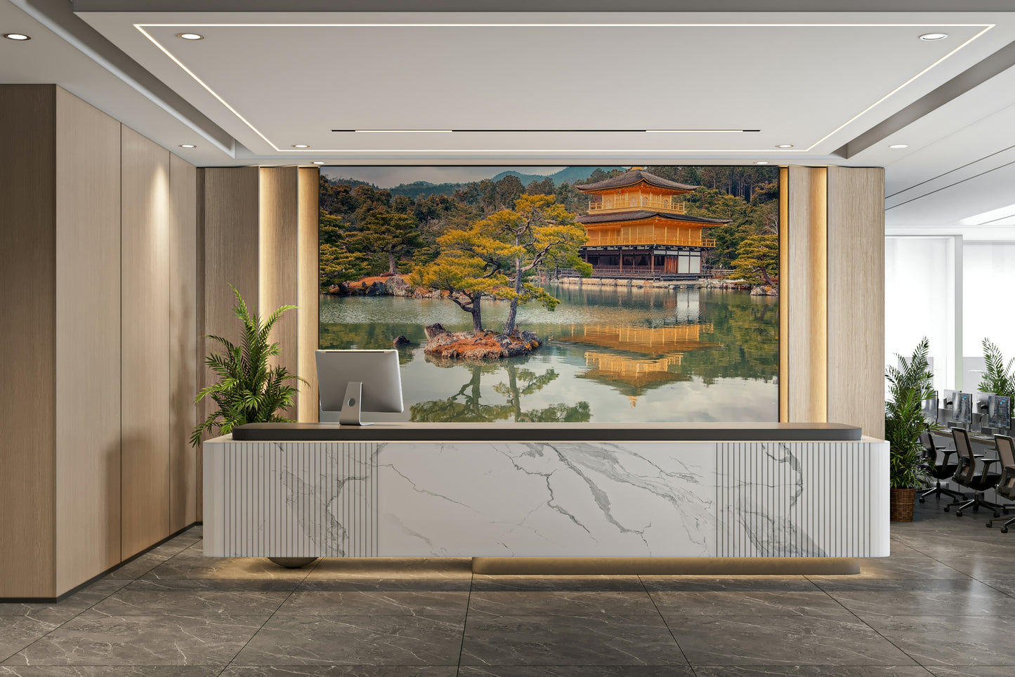 Golden Temple Calm Wall Mural