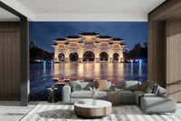 A beautiful panoramic view wall mural of an Asian city.

