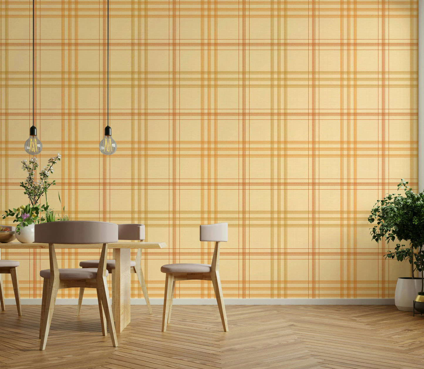 A contemplative fall design wallpaper mural for a feature wall.

