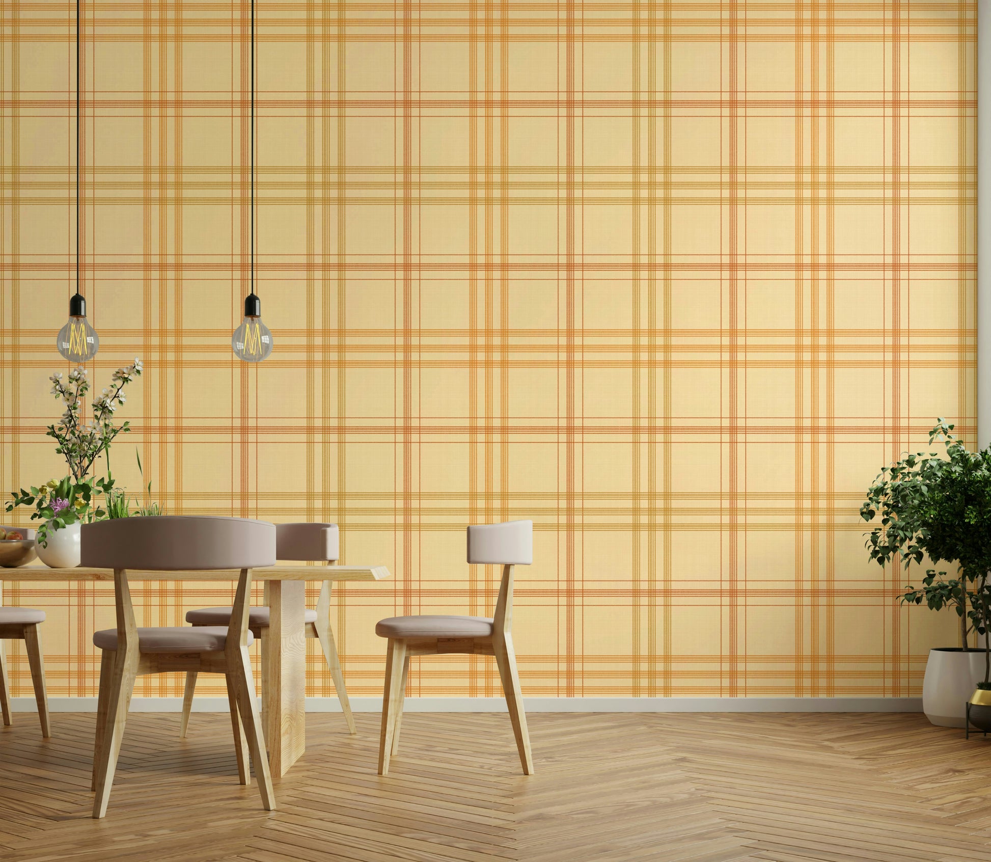 A contemplative fall design wallpaper mural for a feature wall.

