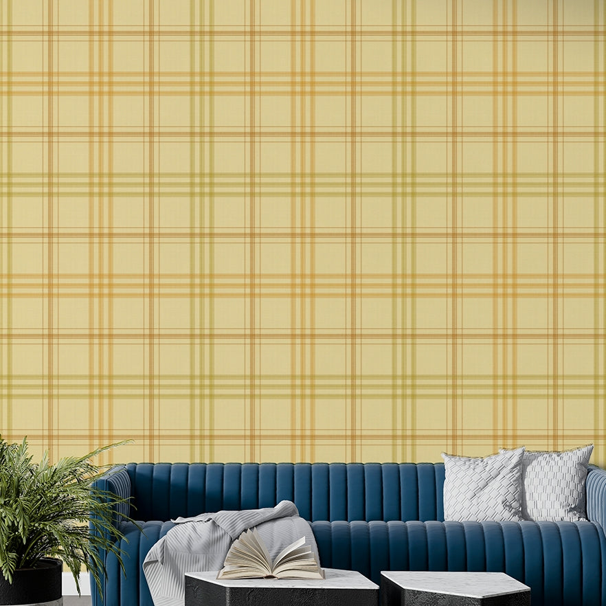 A beautiful fall plaid wallpaper mural for a rustic home.



