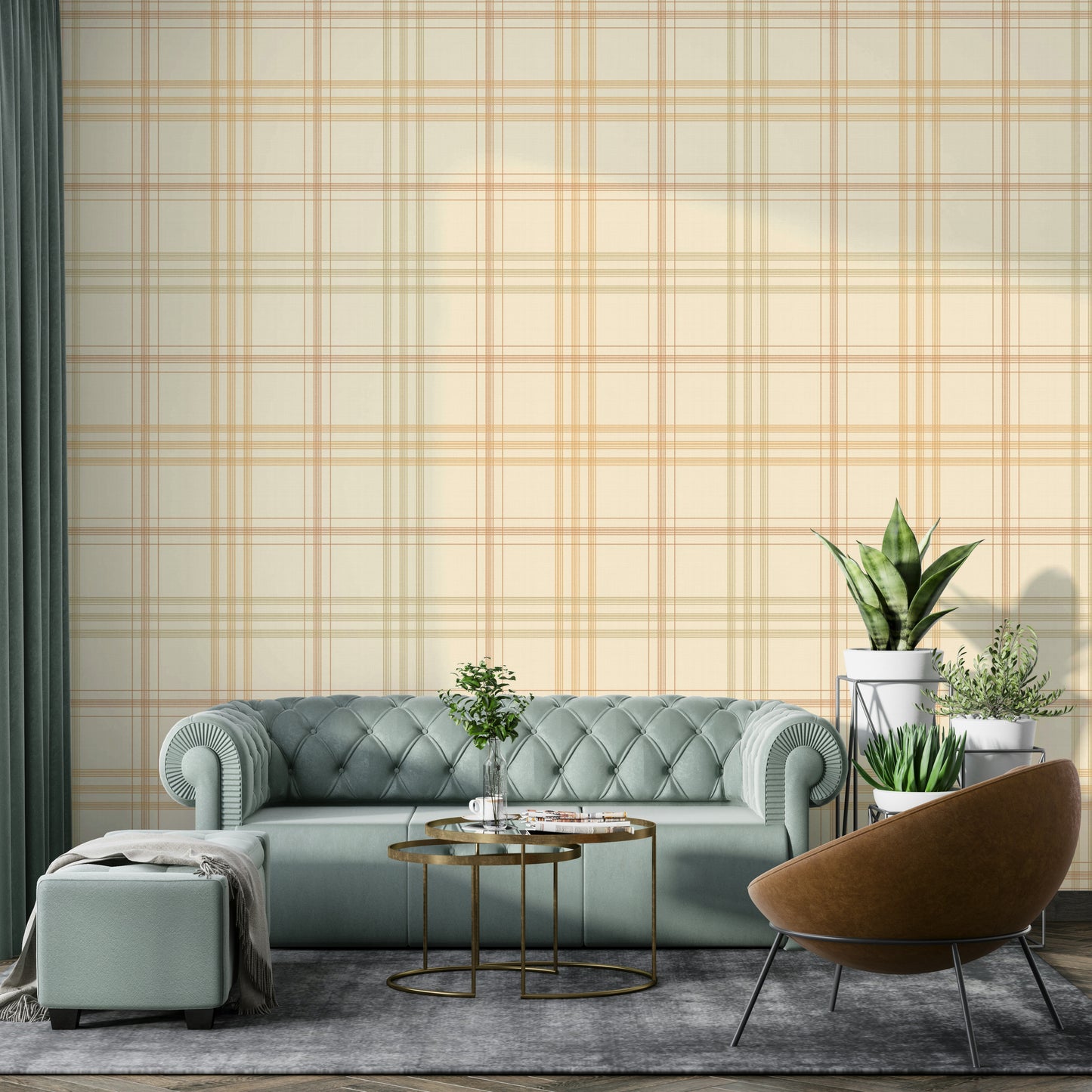 A contemplative muted design wallpaper mural for a feature wall.

