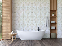 A classic palm frond wallpaper for walls.

