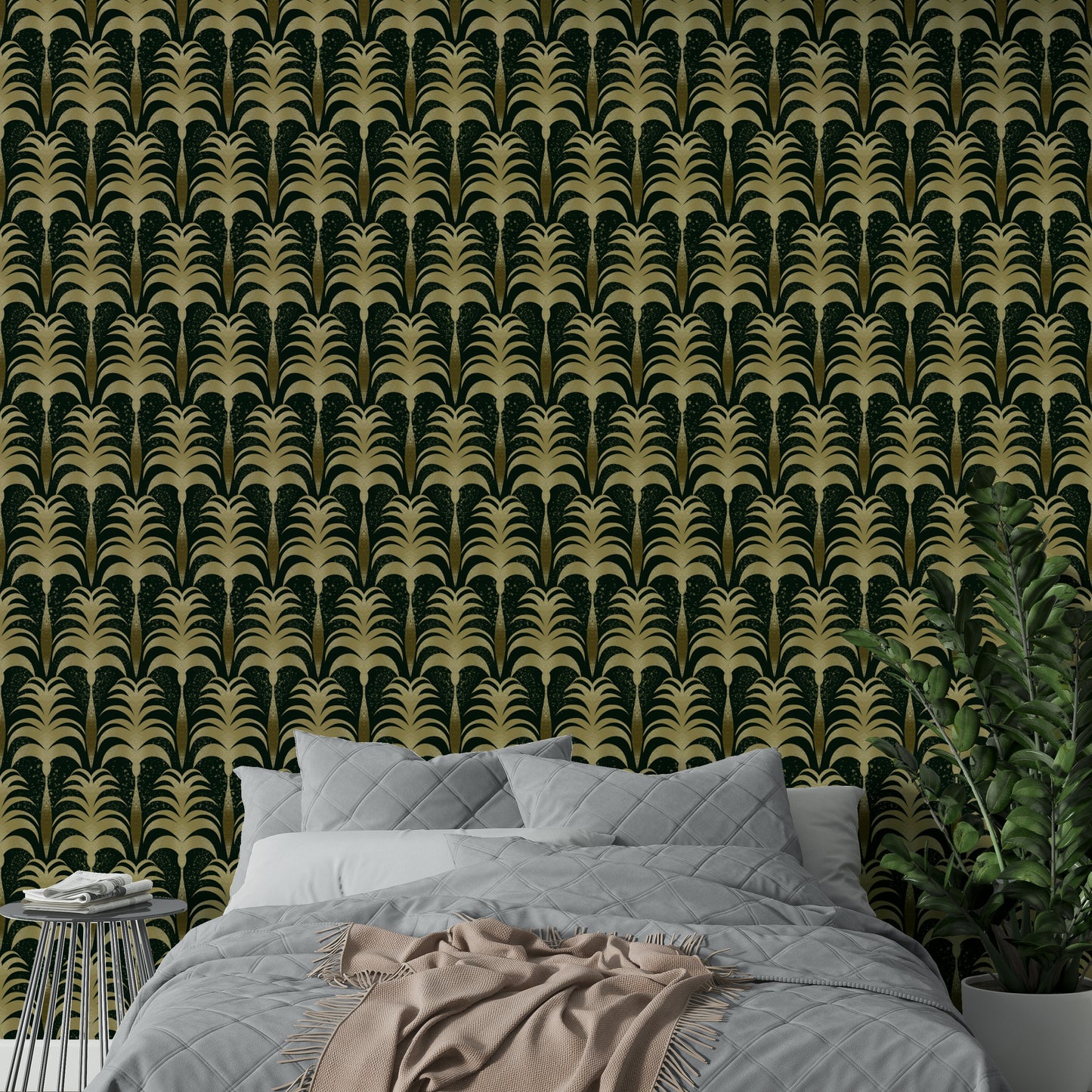 A classic palm print wallpaper for walls.

