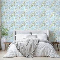 A contemplative soft bloom wallpaper mural for a feature wall.

