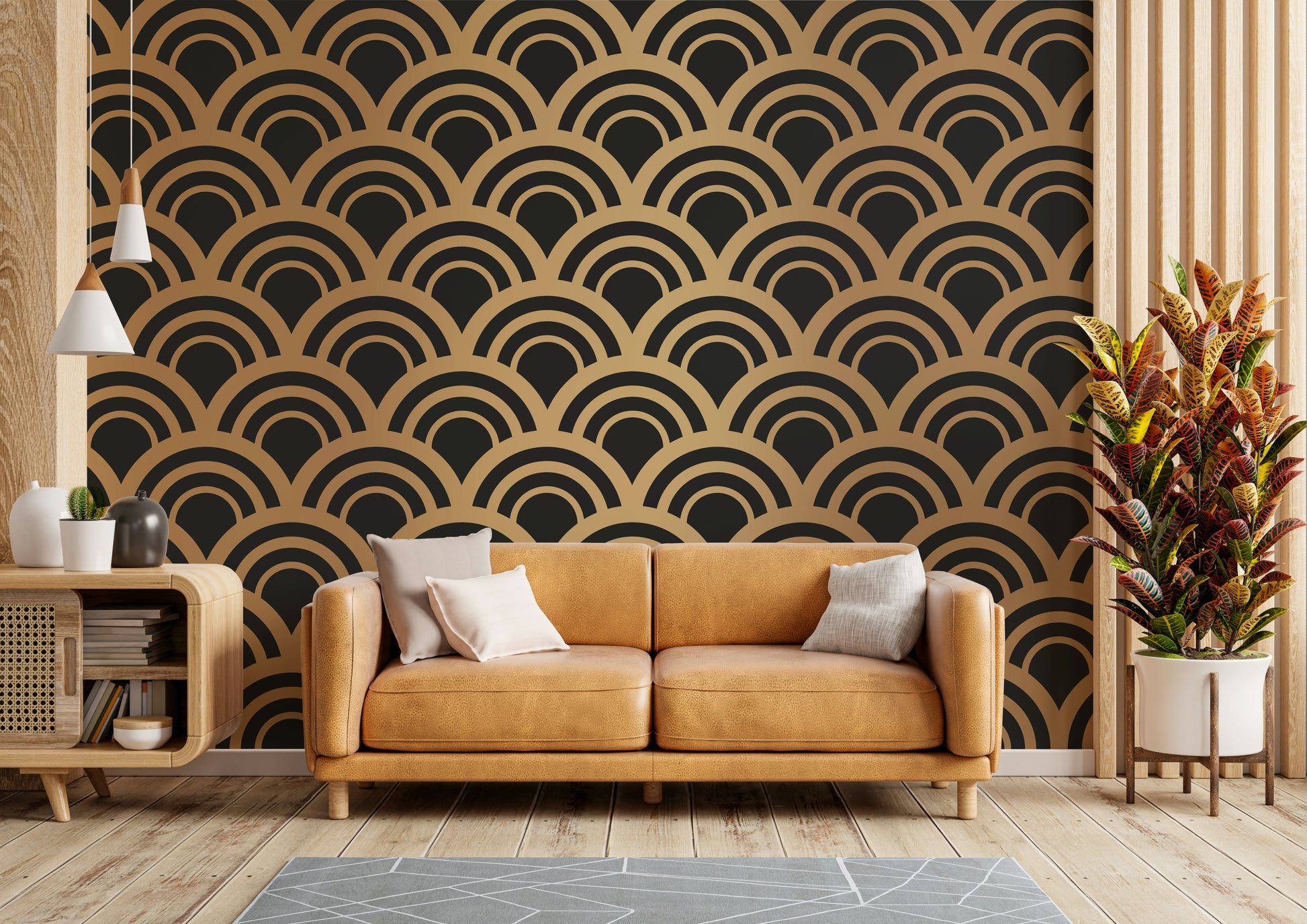 A classic Art Deco wallpaper for walls.

