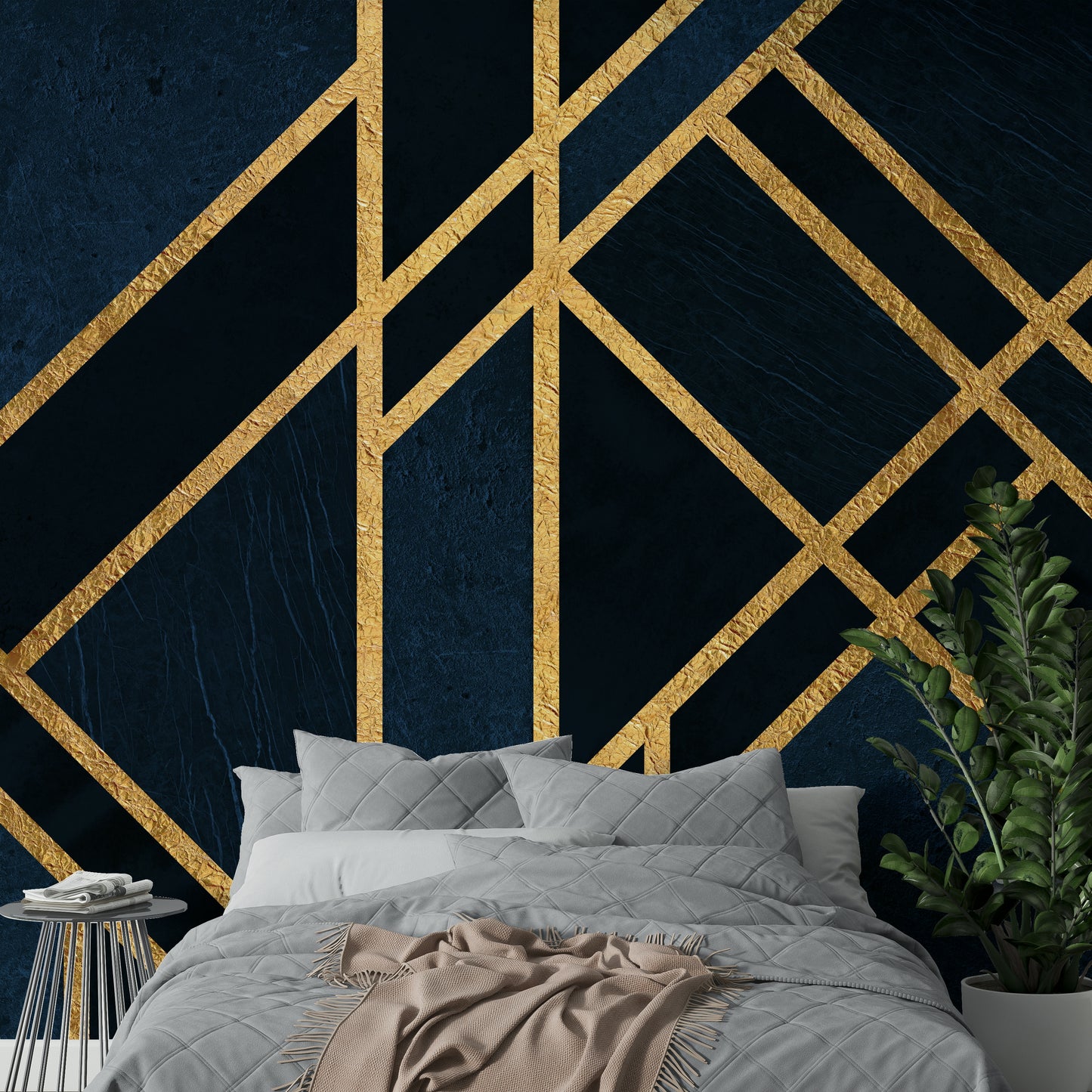 A serene geometric pattern wall mural for your decor.

