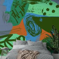 An artistic nature seascape mural for home decor.

