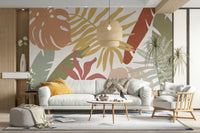 A classic tropical leaf wallpaper for walls.

