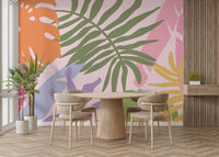 A contemplative vibrant floral wallpaper mural for a feature wall.

