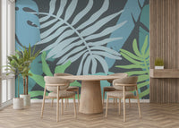 An artistic nature seascape mural for home decor.

