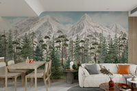 A classic forest scene wallpaper for walls.

