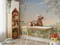 A serene floral animal wall mural for your decor.

