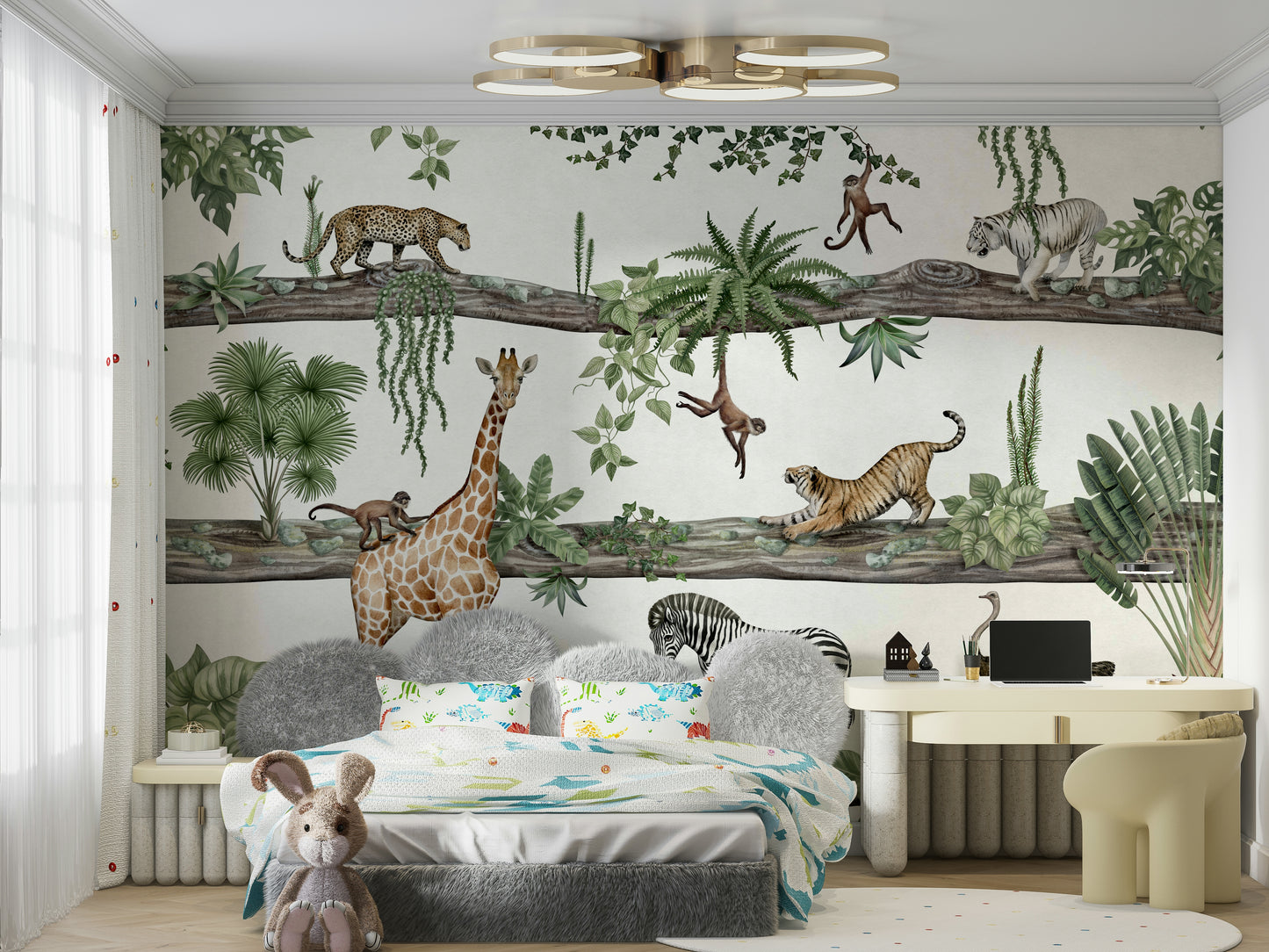 An artistic nature inspired mural for home decor.

