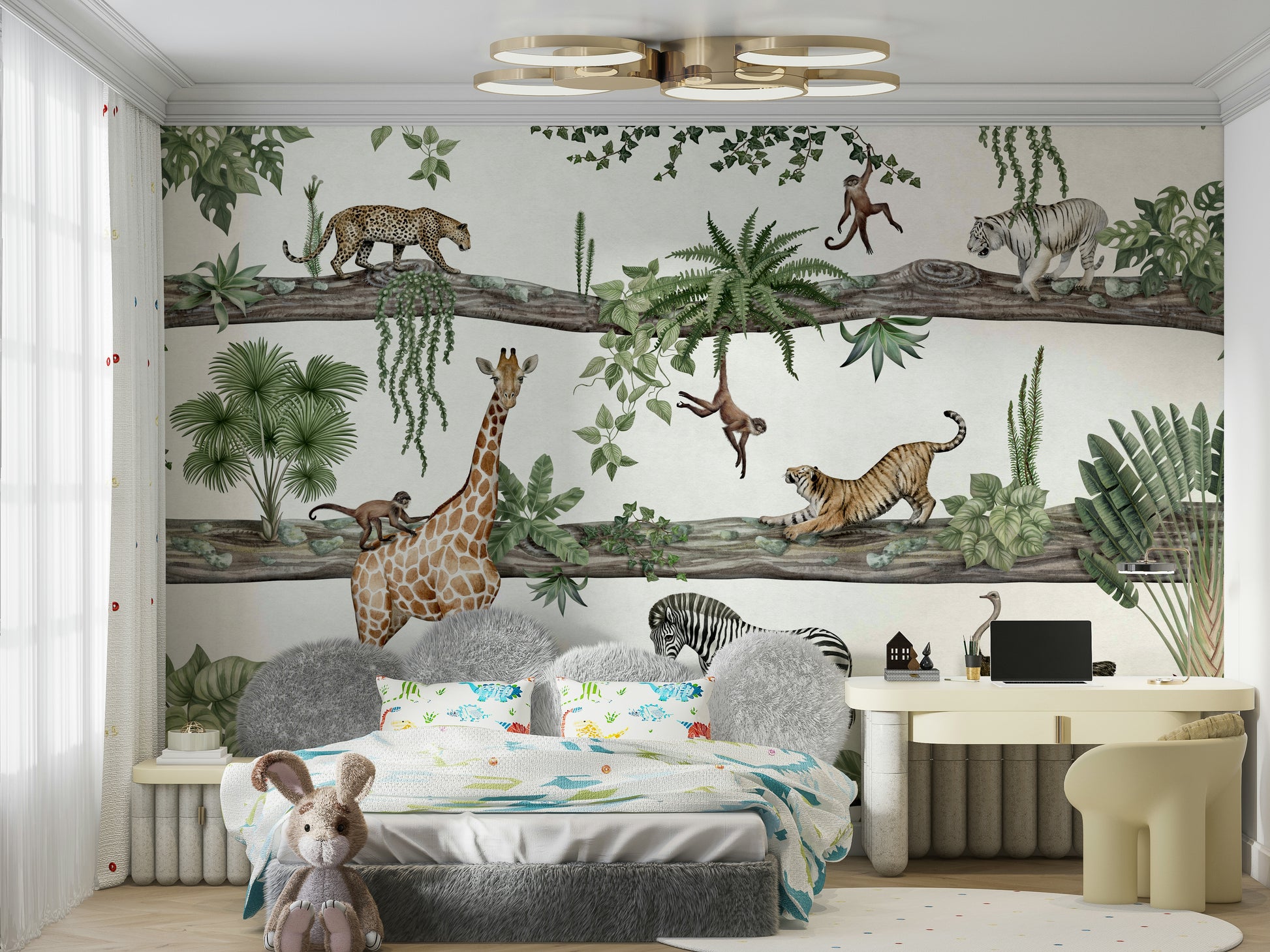 An artistic nature inspired mural for home decor.

