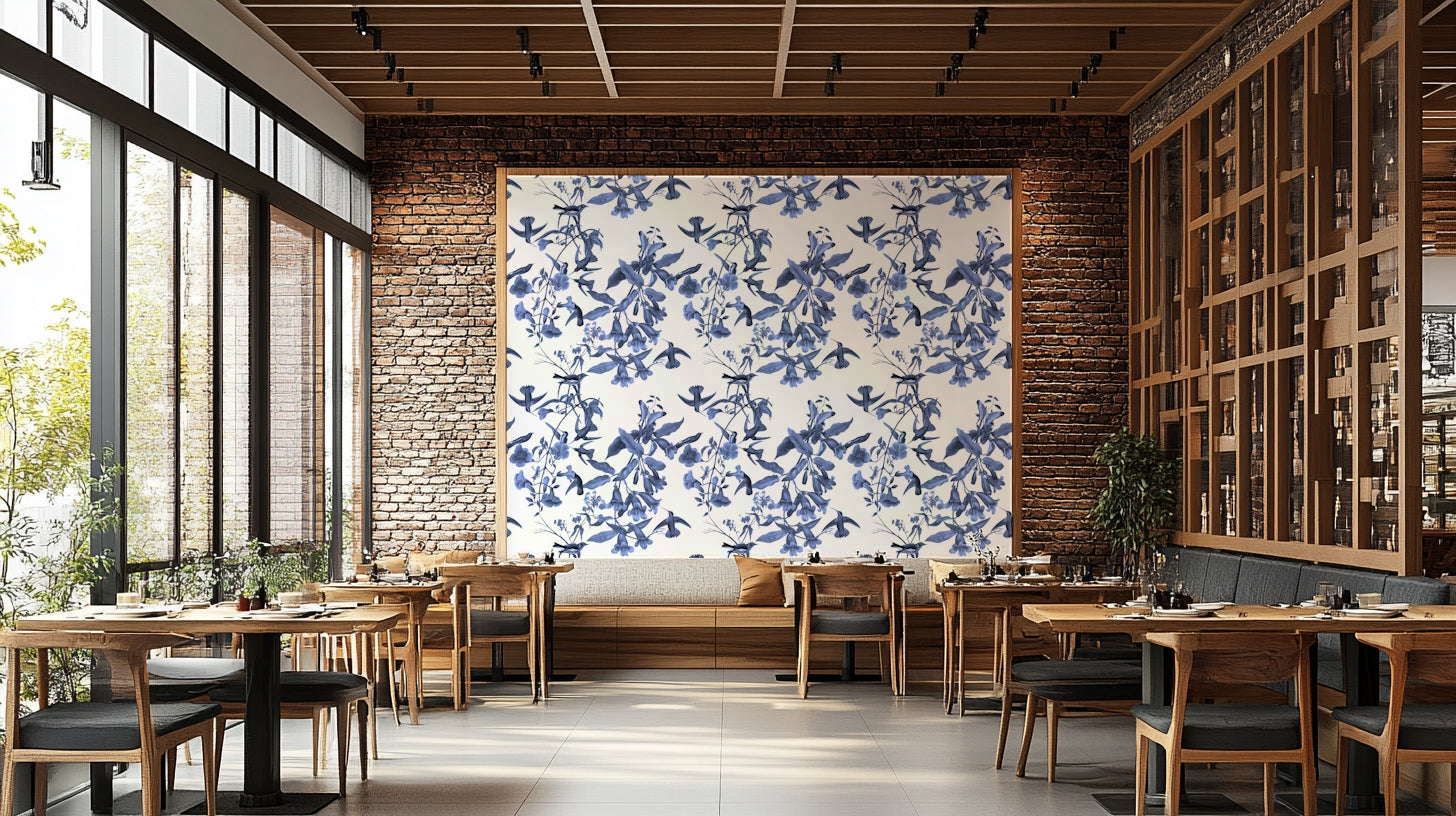 An artistic nature inspired mural for home decor.

