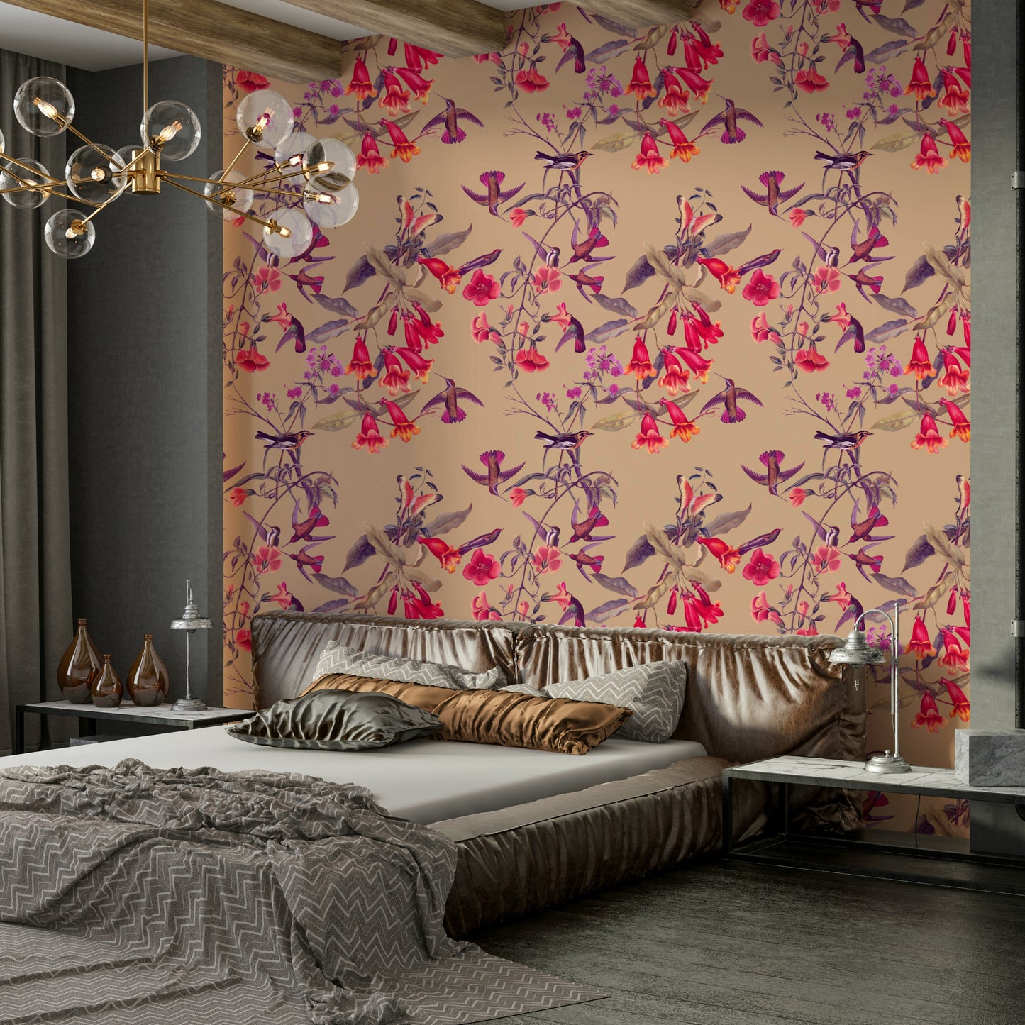A serene aviary bloom wall mural for your decor.

