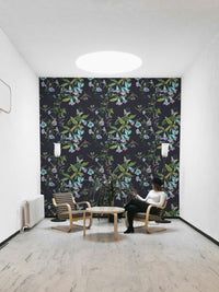 A calming garden design wallpaper mural that defines a space.

