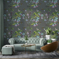 A tranquil subtle floral wall mural for your decor.

