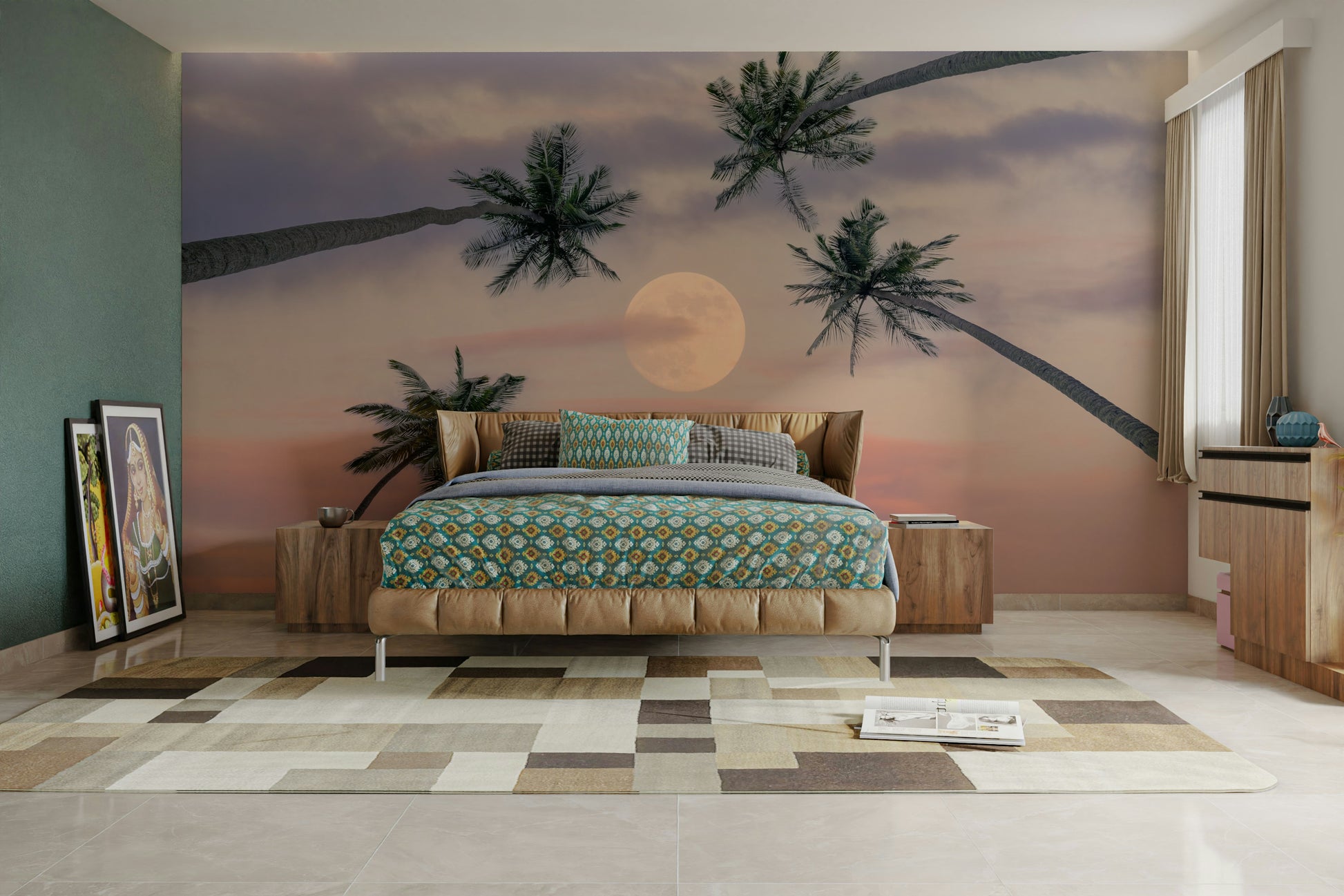 An artistic nature inspired mural for home decor.

