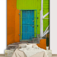 A classic colorful door wallpaper for walls.

