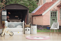 A graceful subtle architecture wall mural in warm, natural tones.

