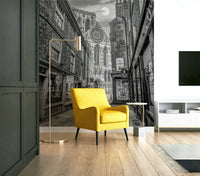 A calming classic design wallpaper mural that defines a space.

