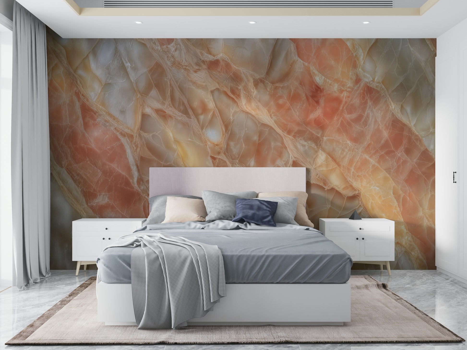 A contemplative elegant granite wallpaper mural for a feature wall.

