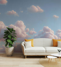 A contemplative cloud drift wallpaper mural for a feature wall.

