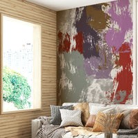 An artistic elegant rose mural on luxury wallpaper.

