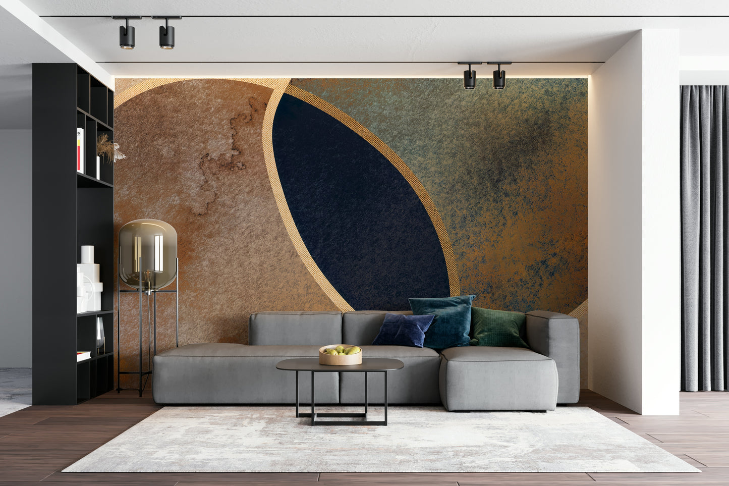 A serene layered pattern wall mural for your decor.

