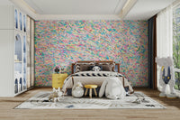 A calming colorful pattern wallpaper mural that defines a space.

