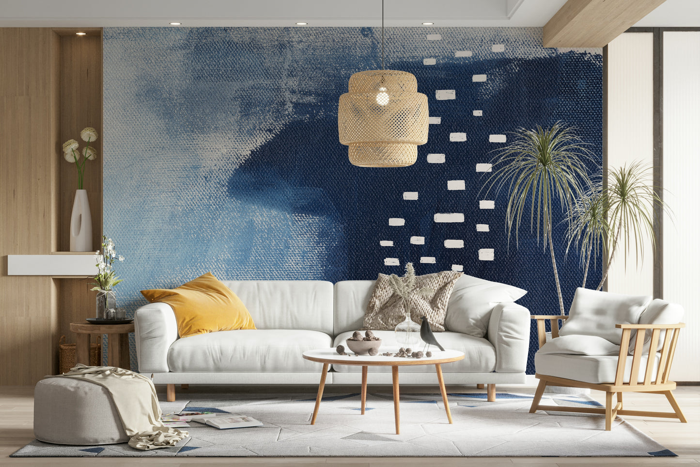A serene abstract geometry wall mural for your decor.

