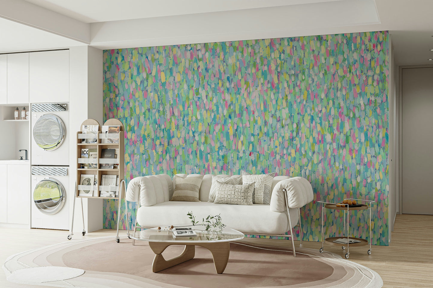 A beautiful abstract brushstroke wallpaper mural for a modern home.

