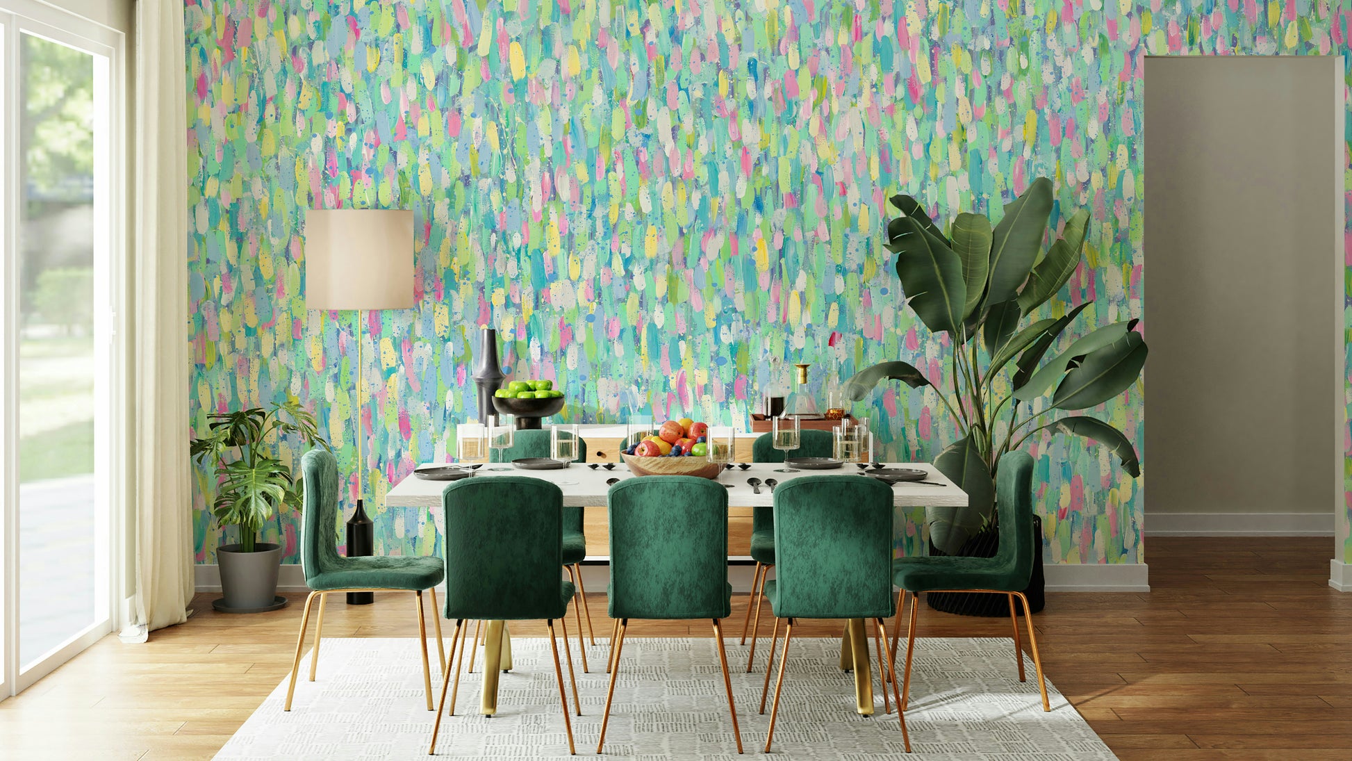 A serene artistic pattern wall mural for your decor.

