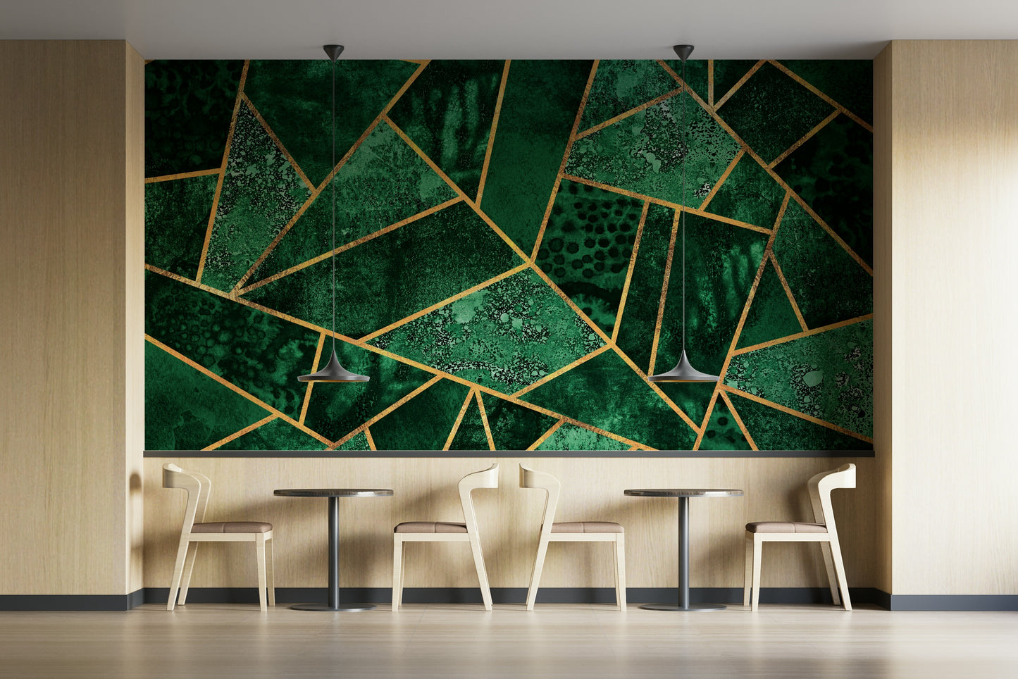 A serene abstract gold wall mural for your decor.


