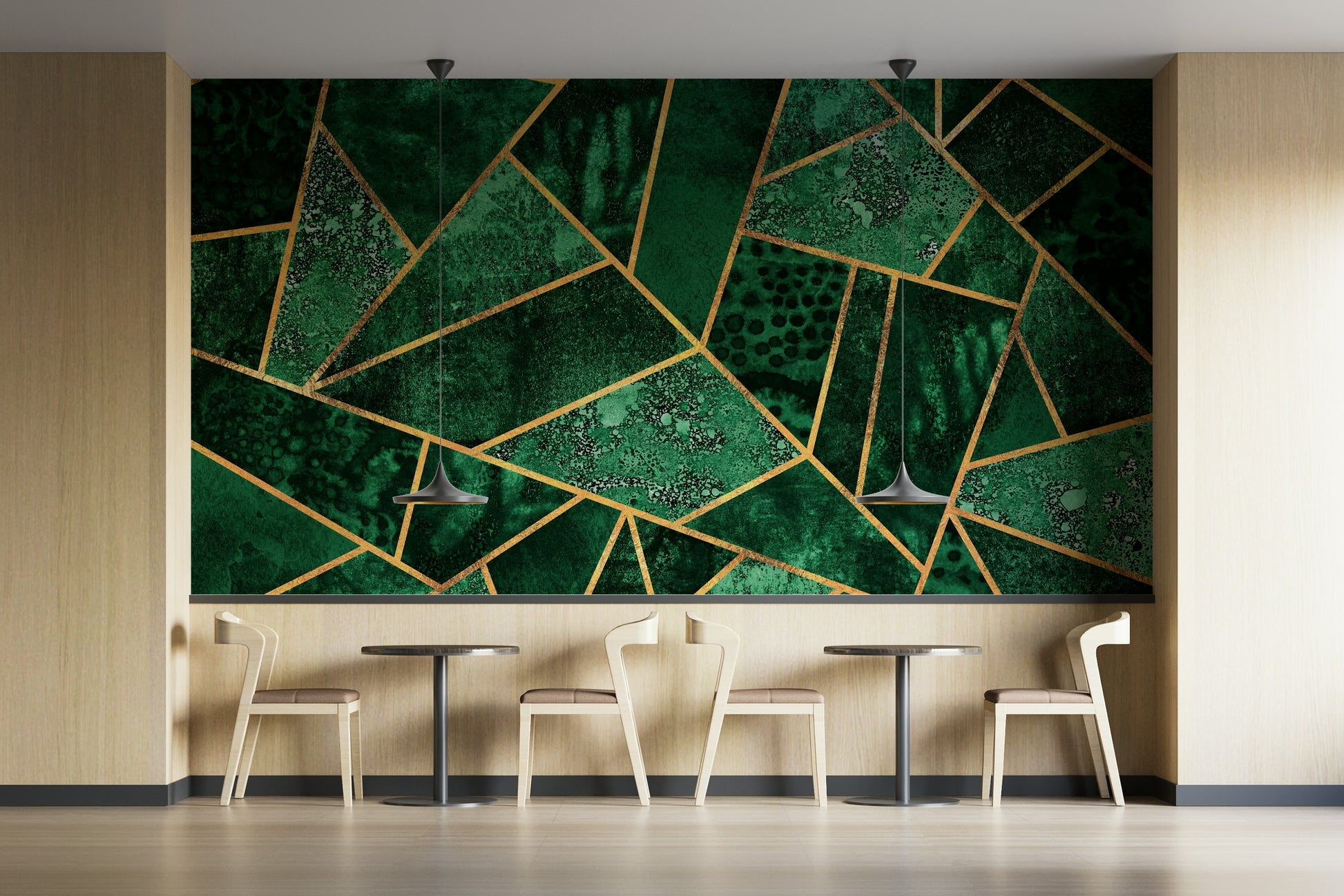 A serene abstract gold wall mural for your decor.


