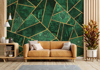 A peaceful modern design mural on decorative wallpaper.

