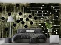 A graceful subtle pattern wall mural in cool, abstract tones.

