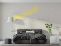 A graceful subtle brushstroke wall mural in soft, pastel tones.

