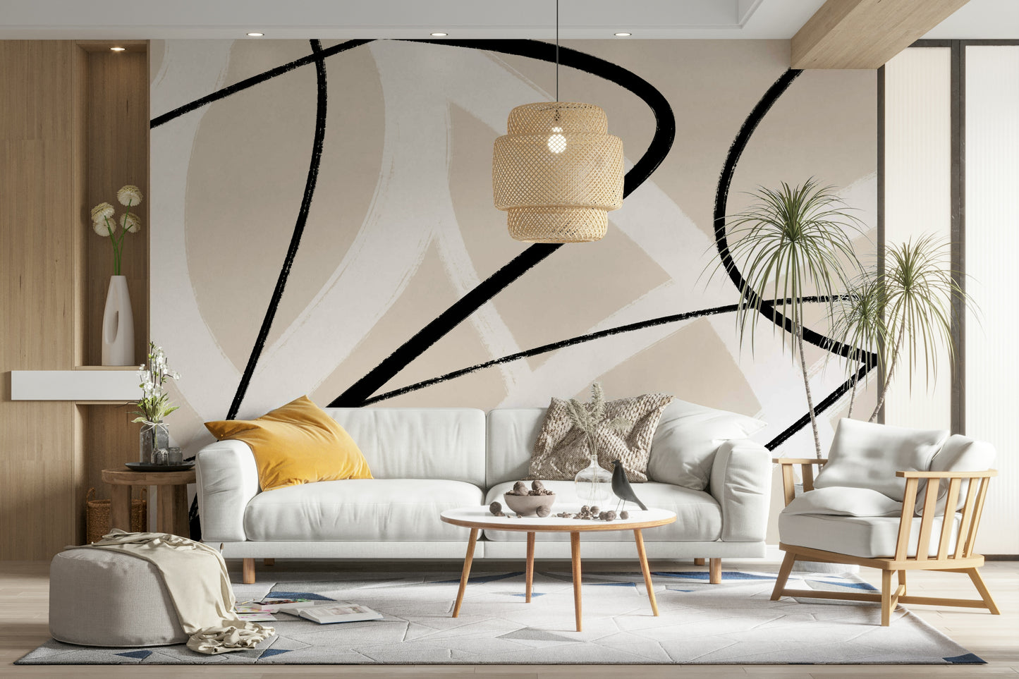 A serene modern art wall mural for your decor.

