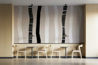 A calming serene forest wallpaper mural that defines a space.

