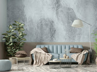 A calming serene color wallpaper mural that defines a space.

