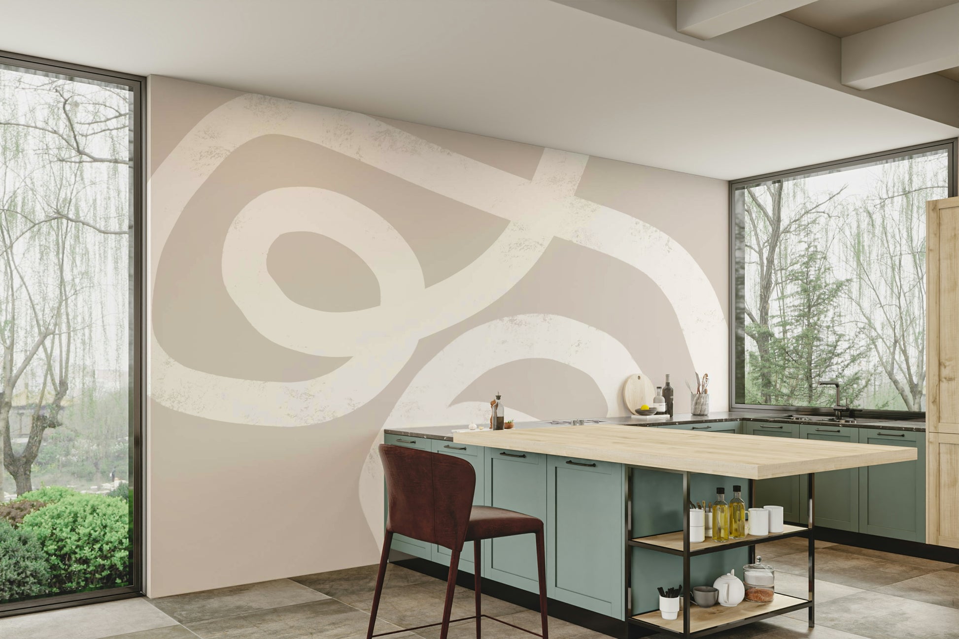 A serene abstract pattern wall mural for your decor.

