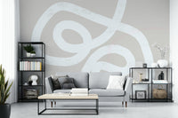 A calming abstract design wallpaper mural that defines a space.


