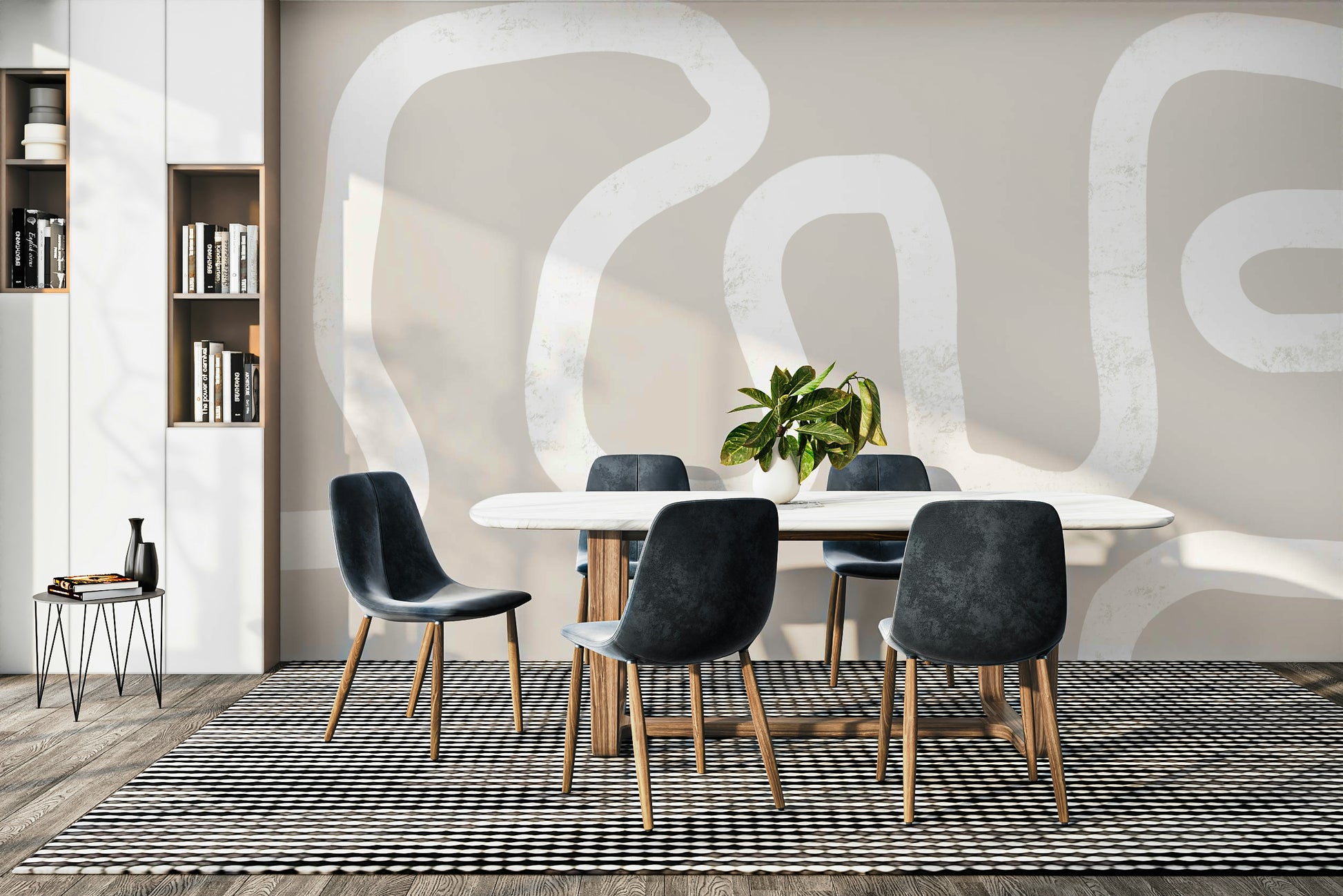 An artistic nature inspired mural for home decor.

