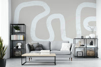 A calming serene trail wallpaper mural that defines a space.

