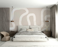 A graceful subtle nature wall mural in warm, natural tones.

