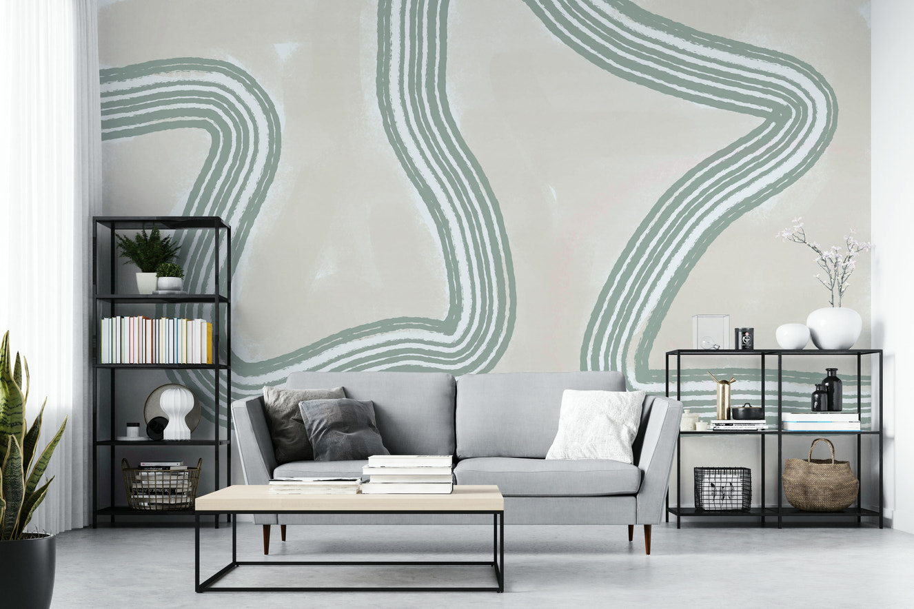 A beautiful soft abstract wallpaper mural for a modern home.

