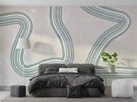 A calming serene design wallpaper mural that defines a space.

